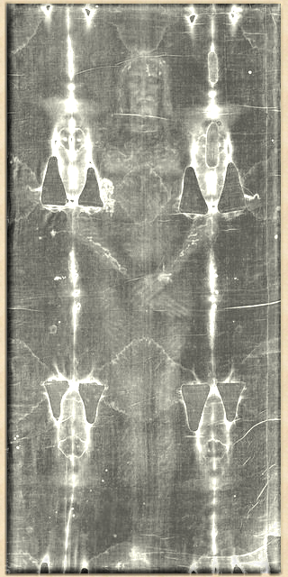 The Turin Shroud (negative and specular image)